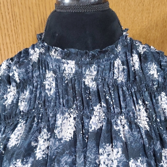 Joie Midnight Blue and Cream Patterned Midi Dress - Picture 3 of 7